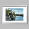 Quadro Fotografia Castelo de Osaka Pelo Rio - 45x30cm - Moldura Padrão Branco - 1