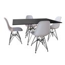 Ver imagem 1 de Conjunto de Mesa Eames Eiffel de Ferro Preto Tampo Preto 120x75 4 Cadeiras Ferro Preta Assento Branc
