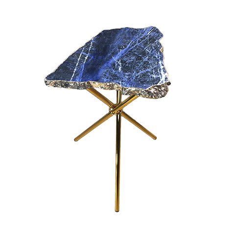 Mesa Lateral de Sodalita com Bordas Banhadas