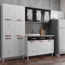 Ver imagem 1 de Cozinha de Aço Completa Mirage New 14 Portas 2 Gavetas com Vidro Branco/Preto 815486 - Telasul
