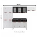 Ver imagem 4 de Cozinha de Aço Completa Mirage New 14 Portas 2 Gavetas com Vidro Branco/Preto 815486 - Telasul