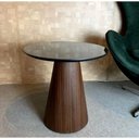 Ver imagem 2 de Mesa Lateral Base Imbuia Rajado Tampo 51Cm Preta Marrom