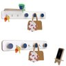 Kit 2Un Cabideiro Porta Chave de Parede para Bolsa Casacos Bones e Suporte para Celular - 1