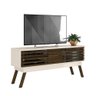 Bancada Rack Suécia 1.50 cm para Sala TV Até 65 Polegadas Off White/ Savana - 2
