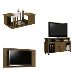 Sala de Estar Espresso Móveis com Painel para TV 47 Polegadas, Rack e Mesa de Centro 381827 - 1