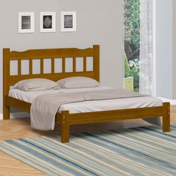Cama de Casal Queen Imbuia Madeira Pérola Nemargi - 1