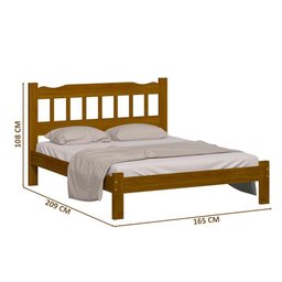 Cama de Casal Queen Imbuia Madeira Pérola Nemargi - 2