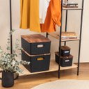 Ver imagem 5 de Caixa Organizadora 6l de Plástico com Tampa de Madeira- Oikos