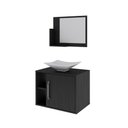 Ver imagem 2 de Conjunto Balcão C-cuba L38 e Espelheira Soft 600 Branco Chess C-snow Preto Ônix