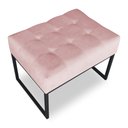 Ver imagem 5 de Kit 02 Puffs Lisa Suede Rosa Bebê Base Metálica Industrial Preto - Pallazio