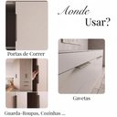 Ver imagem 5 de Kit 5 Puxador Porta Gavat Móveis Cozinha Drop Alúminio 200mm - Ouro Envelhecido