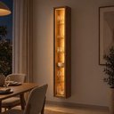 Ver imagem 3 de Cristaleira Armário Suspenso LED 1 Porta Vidro Reflecta 5 Prateleiras Sala de Jantar Quarto Canella