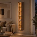 Ver imagem 7 de Cristaleira Armário Suspenso LED 1 Porta Vidro Reflecta 5 Prateleiras Sala de Jantar Quarto Canella