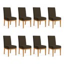 Ver imagem 1 de Kit 8 Cadeiras de Jantar Brisa Suede Marrom Base de Madeira - Pallazio