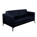 Ver imagem 1 de Sofá Decorativo Sala de Estar Europa 2 Lugares 180cm Couro Azul Marinho - Mozzelar