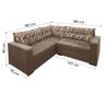 Sofá De Canto 5 Lugares Vitória Marrom Veludo - 8