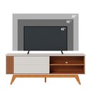 Ver imagem 4 de Rack para Sala bancada de tv 60'' 1 Porta Ripado Tarsila C04 - D'Rossi Cor Off Matte e Freijó
