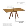Mesa de Jantar Maisa Tampo Laminado Cinamomo e Pés em Madeira Maciça Natural 1,17m - 2