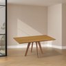 Mesa de Jantar Maisa Tampo Laminado Cinamomo e Pés em Madeira Maciça Natural 1,17m - 1