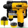 Parafusadeira Furadeira 12V A Bateria C/ Kit Escova De Limpeza Rotativa - 1