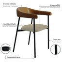 Ver imagem 4 de Conjunto 2 Cadeiras de Jantar Joy Tecido Boucle Est.Preta