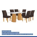 Ver imagem 7 de Conjunto Mesa Stella Ripada 170cm com 6 Cadeiras Canela Tampo Smart Plus com Vidro