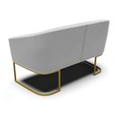 Ver imagem 4 de Sofá Namoradeira 2 Lugares Base Industrial Dourado Stella Suede D03 - D'Rossi Cor Cinza