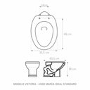 Ver imagem 2 de Assento Sanitário Victoria Bege Tampa para Vaso Ideal em Mdf