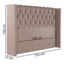 Ver imagem 4 de Cabeceira Casal 138 cm Toquio Veludo Rose Soon
