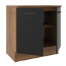 Balcão Armário de Cozinha 80 cm 2 Portas Rustic/Preto Agata Madesa - 5