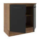 Ver imagem 5 de Balcão Armário de Cozinha 80 cm 2 Portas Rustic/Preto Agata Madesa