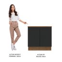 Ver imagem 6 de Balcão Armário de Cozinha 80 cm 2 Portas Rustic/Preto Agata Madesa