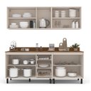 Ver imagem 4 de Cozinha Koya 4 Peças 200x214cm Armários Aéreos Balcões com 3 Gavetas e Tampo Creme 250040