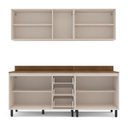 Ver imagem 5 de Cozinha Koya 4 Peças 200x214cm Armários Aéreos Balcões com 3 Gavetas e Tampo Creme 250040