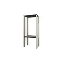 Ver imagem 3 de Mesa Lateral Mesa de Cabeceira Quadrada sem Gavetas em Mdf Moderno Branco, Preto