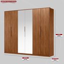 Ver imagem 2 de Guarda Roupa Casal 6 Portas com Espelho e 6 Gavetas Equador - Nogueira Touch