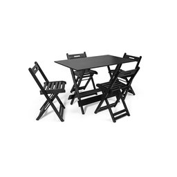 Conjunto Dobrável 120x70 Com 4 Cadeiras - Tabaco - JM Móveis - 1