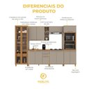 Ver imagem 5 de Armário de Cozinha Modulada Completa Fidelitá Berlim 6 Peças 340cm 13 Portas 3 Gavetas com Tampo