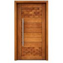 Ver imagem 1 de Porta Pivotante de Madeira Maciça Bbb Couro 2,14x0,98 C/puxador e Fechadura