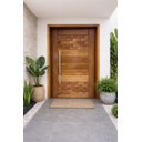 Ver imagem 3 de Porta Pivotante de Madeira Maciça Bbb Couro 2,14x0,98 C/puxador e Fechadura