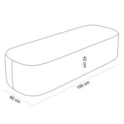 Puff Decorativo Orgânico para Living Quarto 195cm Doha W01 Linho Cru - Lyam Decor - 5