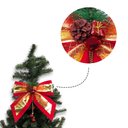 Ver imagem 3 de Laço Grande Texturizado de Enfeite Natal Vermelho e Dourado