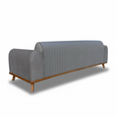 Ver imagem 4 de Sofá Living Átila Velusoft Cinza, 2,30 Metros, Design Retrô.