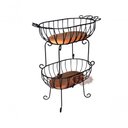 Ver imagem 1 de Fruteira Cozinha Madeira Dupla Ferro Preta 60 Cm