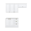 Ver imagem 1 de Cozinha Modulada Henn Americana 3 Peças (2aéreos+1balcão) S/pia Cz136 Branco-henn