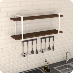 Prateleira Estilo Industrial Cozinha de Parede GND BM 120cm - 3
