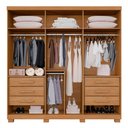 Ver imagem 3 de Guarda-roupa Casal Lublin 6 Portas 6 Gavetas Cinamomo - Pnr Móveis