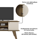 Ver imagem 5 de Rack Bancada para Tv 50 Pol 1p 120 Cm Pinho Off White Arly