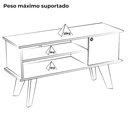 Ver imagem 3 de Rack Bancada para Tv 50 Pol 1p 120 Cm Pinho Off White Arly