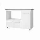 Ver imagem 4 de Balcão Ana para Cooktop e Forno Micro-Ondas 03 Portas Branco Moblis